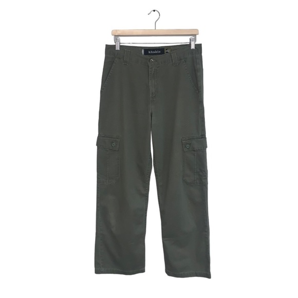 Levi’s Vintage Silver Tab Khakis Size 11 US Green Cargo Pants Baggy Straight Leg - Picture 1 of 10